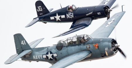 TBM and F4U fly-by